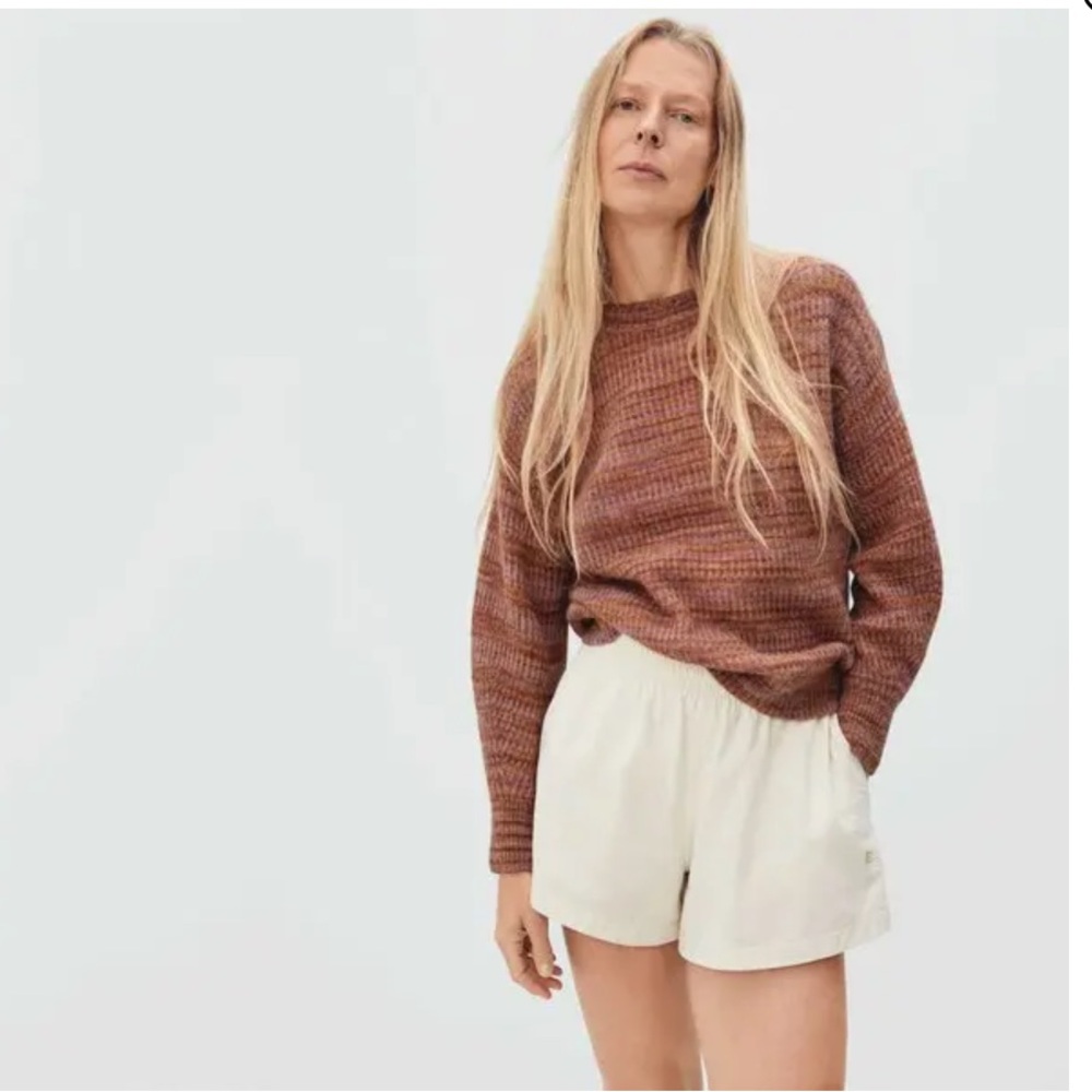EVERLANE Cocoon Crew Neck Alpaca Sweater - Red Tonal (size XL)
